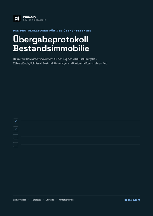 Übergabeprotokoll Hauskauf zum Ausdrucken – inkl. Checkliste für den Übergabetermin