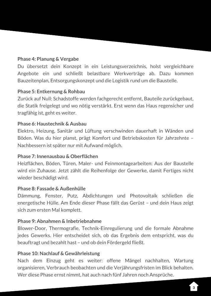 Sanierung Checkliste: Sanieren im Bestand