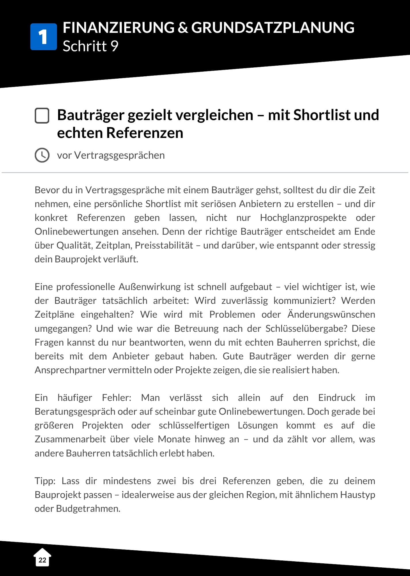Hausbau-Checkliste: Neubau mit Bauträger