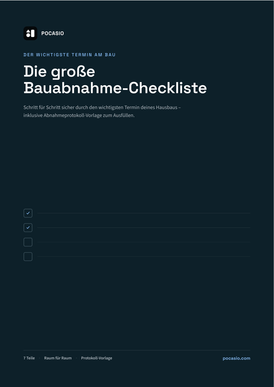 Bauabnahme-Checkliste zum Ausdrucken - inkl. Abnahmeprotokoll-Vorlage
