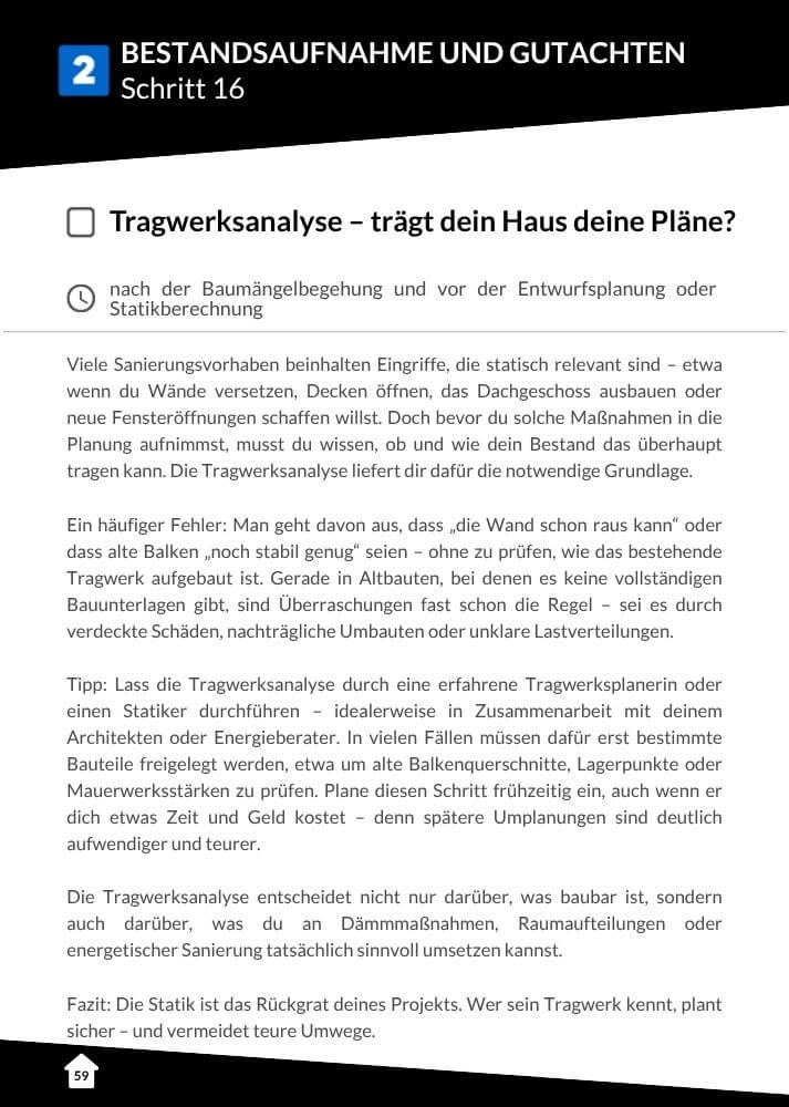 Sanierung Checkliste: Sanieren im Bestand