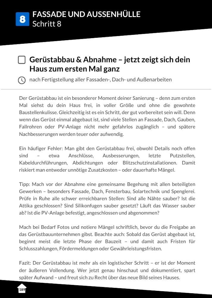 Sanierung Checkliste: Sanieren im Bestand