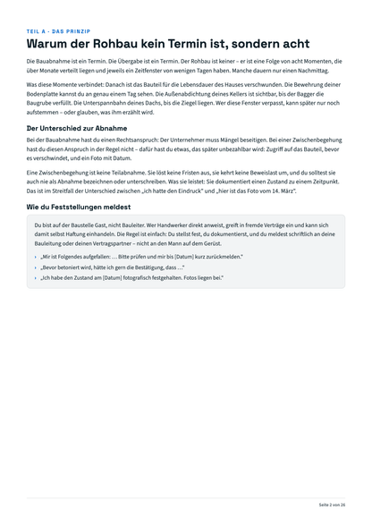 Rohbau-Checkliste zum Ausdrucken - 8 Begehungen mit Prüfpunkten & Fotoplan